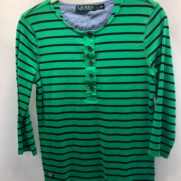 Lauren Ralph Lauren L pullover Henley top - Picture 1 of 5